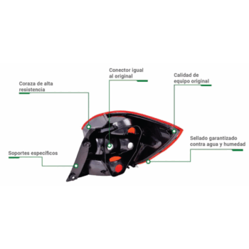 Calavera interior sin foco lado conductor Honda City 2014-2020 - Image 3
